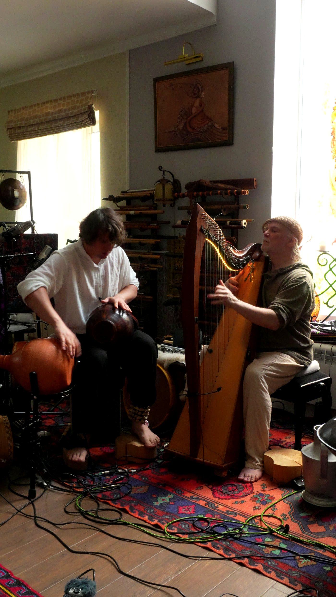 Recording with harp and ensemble