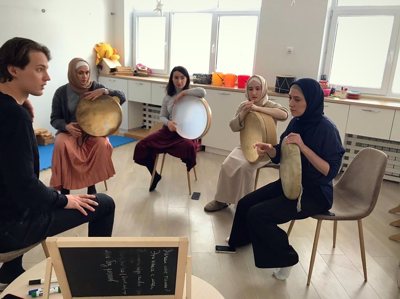 A frame drum masterclass for an adult group