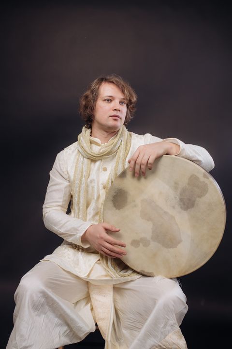 Portrait with a frame drum